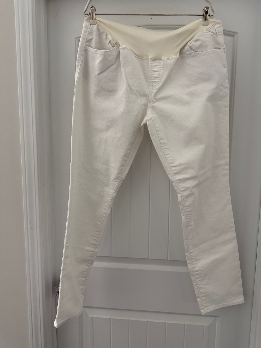 White Maternity Jeans with belly panel